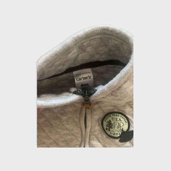 Carter’s Gray Quilted Vest, 6 months - Picture 2 of 2